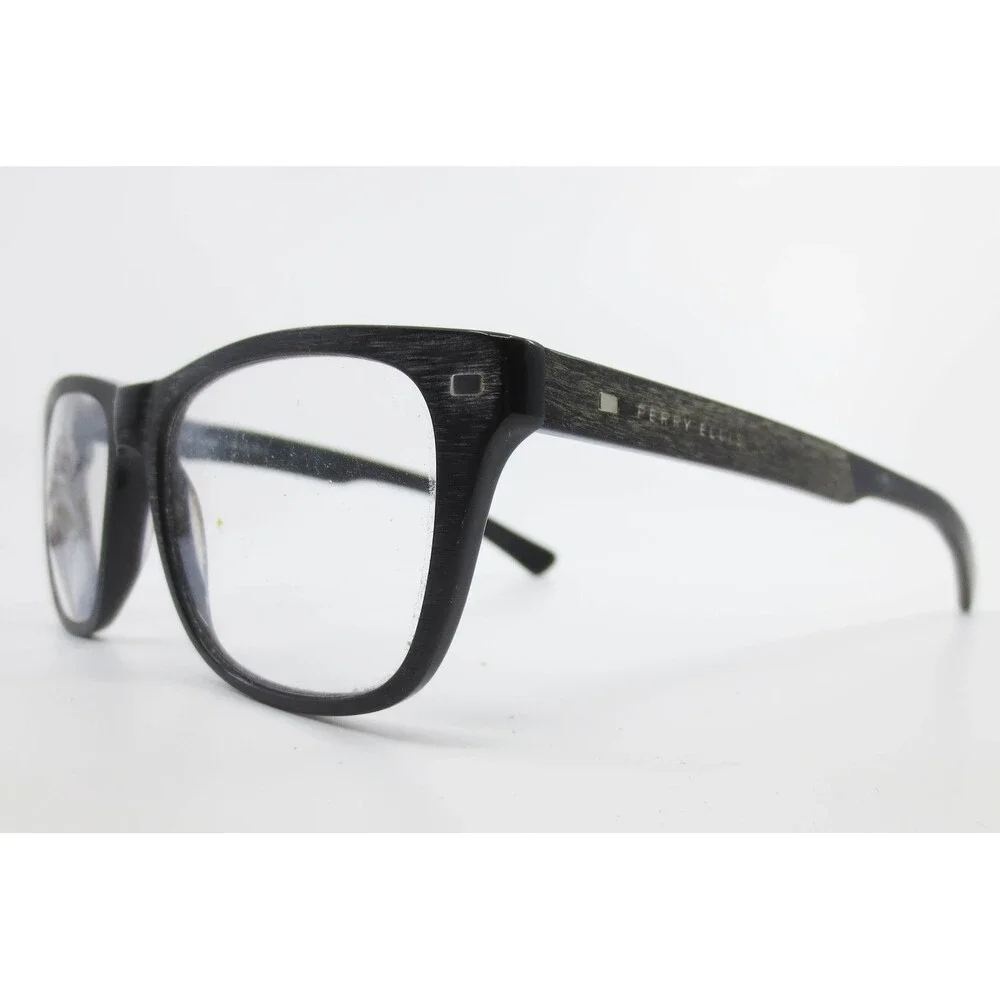Perry Ellis PE 374-2 Black Wood Grain Square Eyeglass Frames 50-17-140